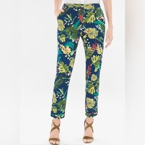 CHICO'S NWT Comfort Waist Luxe Utility Tropical Ankle Pants 🌴 🦜 3.0 XL 16